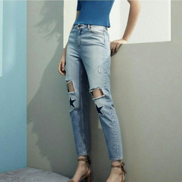Sandro Paris high rise ankle Star Jeans